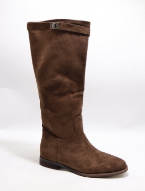 Kozaki damskie ocieplane na płaskim (36-41) 88-2 BROWN