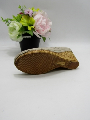 Sandały damskie na koturnie (36-41) 7AA228 BEIGE