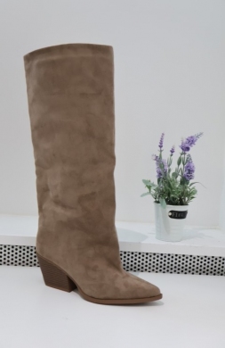 Kozaki damskie na obcasie (36-41) 2579A-1 KHAKI
