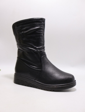 Botki damskie ocieplane na płaskim (37-42) 505-8 BLACK