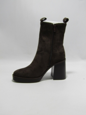 Botki damskie ocieplane na obcasie (36-41) 8600 BROWN