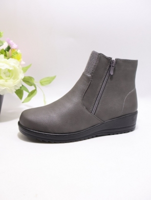 Botki damskie ocieplane na płaskim (36-41) W33-1 GREY