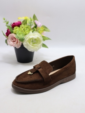 Mokasyny damskie na płaskim (36-41) 77-520 BROWN