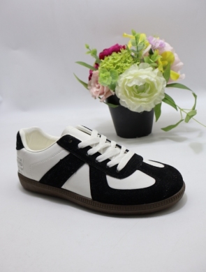 Buty sportowe damskie na płaskim (36-41) 6603 WH/BL