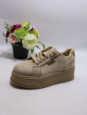 Buty sportowe damskie na płaskim (36-41) 6612 BEIGE