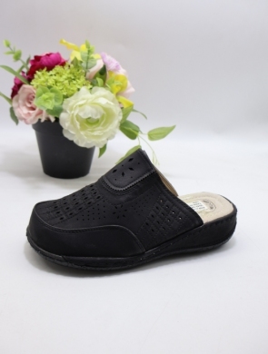 Klapki damskie na płaskim (36-42) 9708 BLACK