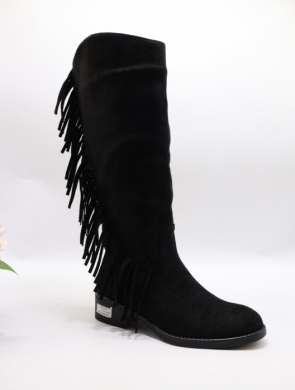 Kozaki damskie na płaskim (36-41) 68340 BLACK