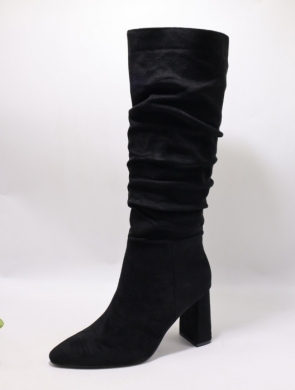 Kozaki damskie ocieplane na obcasie (36-41) H8-991 BLACK