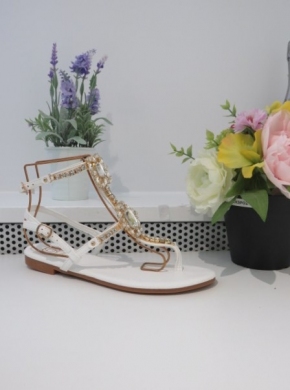 Sandały damskie na płaskim (36-41) CD300 WHITE