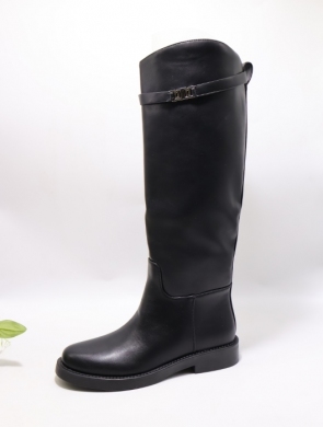 Kozaki damskie na płaskim (36-41) C-362 BLACK