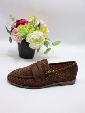 Mokasyny damskie na płaskim (36-41) E122 BROWN
