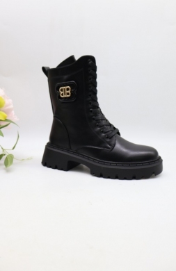 Botki damskie ocieplane na płaskim (36-41) QH7735 BLACK