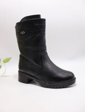 Botki damskie ocieplane na obcasie (36-41) 2401 BLACK