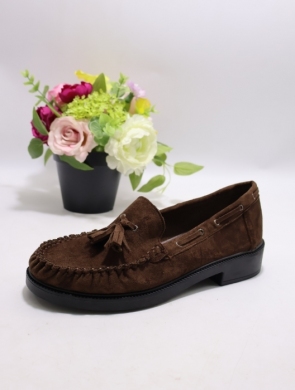 Mokasyny damskie na płaskim (36-41) 22-370 BROWN