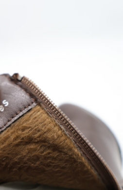 Botki damskie ocieplane na obcasie (36-41) 598 BROWN