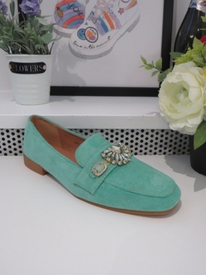 Mokasyny damskie na płaskim (36-41) 3691 GREEN