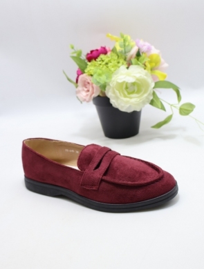 Mokasyny damskie na płaskim (36-41) 77-519 WINE