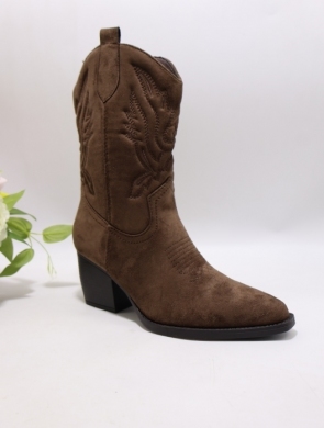 Kozaki damskie na obcasie (36-41) CHC388 BROWN