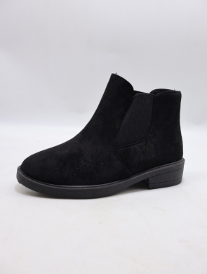 Botki damskie ocieplane na płaskim (36-42) 81308-1 BLACK