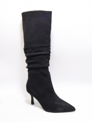 Kozaki damskie ocieplane na szpilce (36-41) H8-992 BLACK