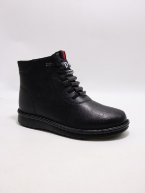 Botki damskie ocieplane na płaskim (37-42) JS-51 BLACK