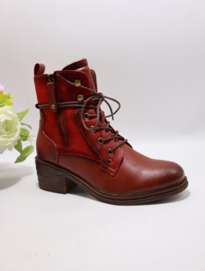 Botki damskie ocieplane na obcasie (36-41) F6860 RED