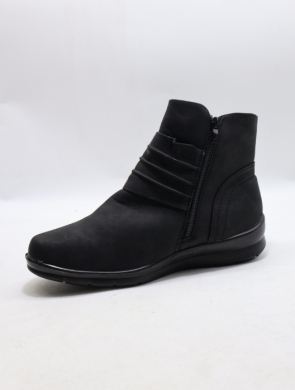 Botki damskie ocieplane na płaskim (37-42) CK225-02 BLACK