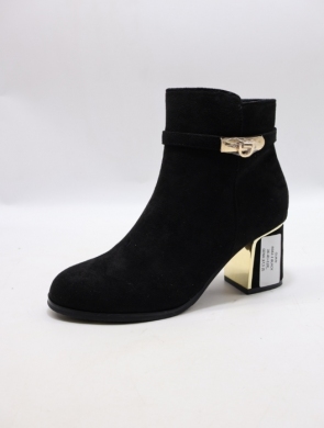 Botki damskie ocieplane na obcasie (36-41) 6042-1 BLACK