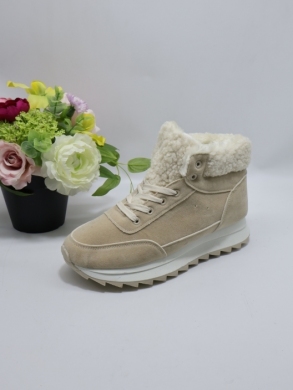 Botki damskie ocieplane na płaskim (36-41) WD-121 BEIGE