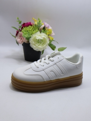 Buty sportowe damskie na płaskim (36-41) OM5569 WHITE