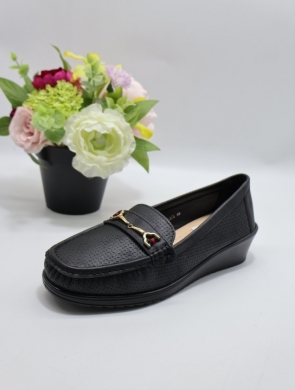 Mokasyny damskie na koturnie (36-41) QQ-16 BLACK