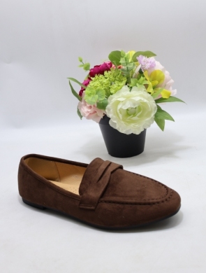 Mokasyny damskie na płaskim (36-41) H8-565 BROWN