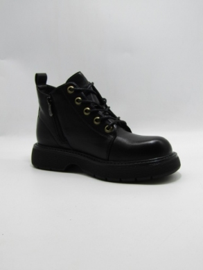 Botki damskie ocieplane na płaskim (38-41) D8751 BLACK
