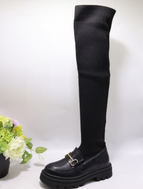 Kozaki damskie na płaskim (36-41) LG500 BLACK