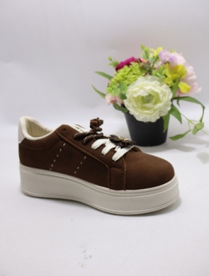 Buty sportowe damskie na płaskim (36-41) C3930 BROWN