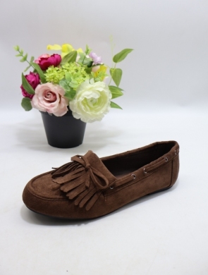 Mokasyny damskie na płaskim (36-41) H8-980 BROWN