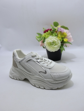 Buty sportowe damskie na płaskim (36-41) WW098 WHITE
