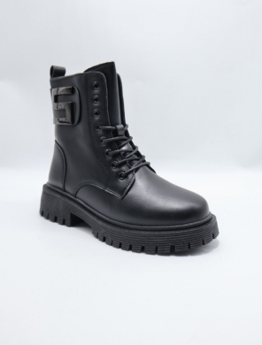 Botki damskie ocieplane na płaskim (36-41) E8210-1 BLACK