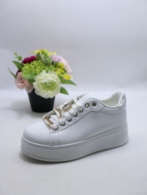 Buty sportowe damskie na płaskim (37-40) WW106 WH/SIL