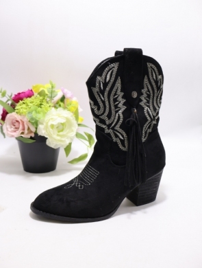 Botki damskie na obcasie (36-41) M1512 BLACK