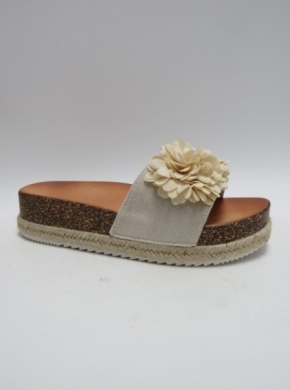 Klapki damskie na koturnie (36-41) DF853 BEIGE
