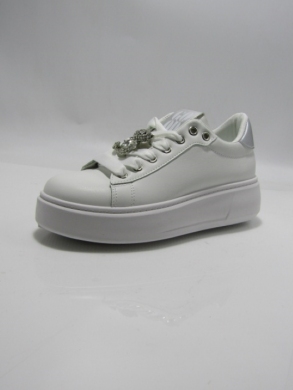 Buty sportowe damskie na płaskim (36-41) EV-392 WH/SILVER