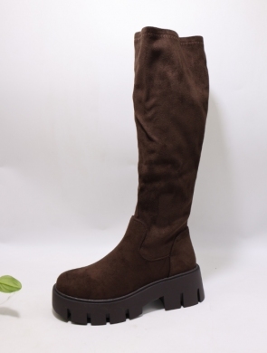 Kozaki damskie na płaskim (36-41) WZ-123 BROWN