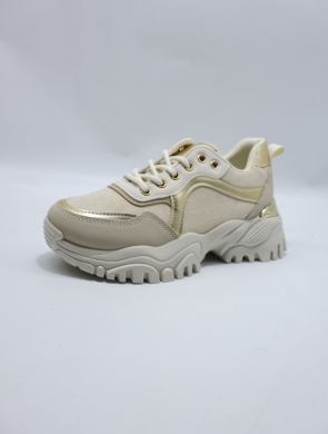 Buty sportowe damskie na płaskim (36-41) 7632-01 BEIGE