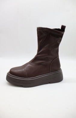 Botki damskie na płaskim (36-41) 25045 BROWN