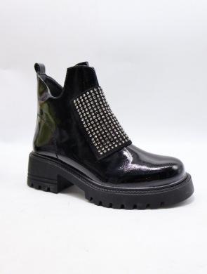 Botki damskie ocieplane na obcasie (36-41) HBL-119 BL/MIR