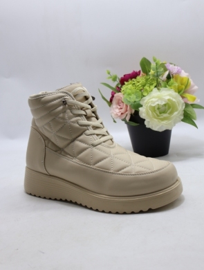Botki damskie ocieplane na płaskim (37-42) XQ25-9 BEIGE