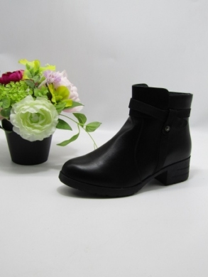 Botki damskie ocieplane na obcasie (36-41) 61733 BLACK