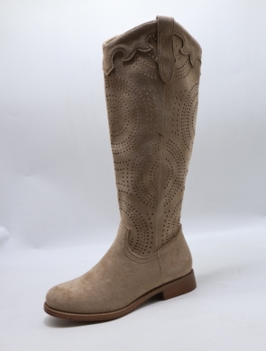 Kozaki damskie na płaskim (36-41) H198-2 KHAKI