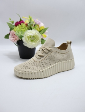 Buty sportowe damskie na płaskim (36-41) 5874 BEIGE